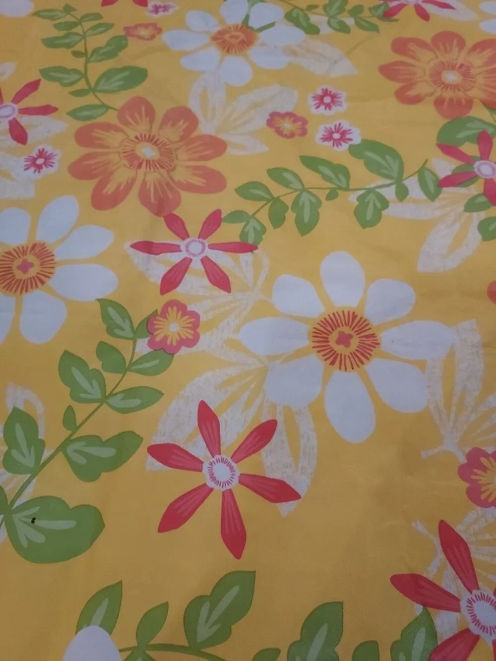 Vinyl Table Cover Vintage 1970s Picnic Flannel Backed 52